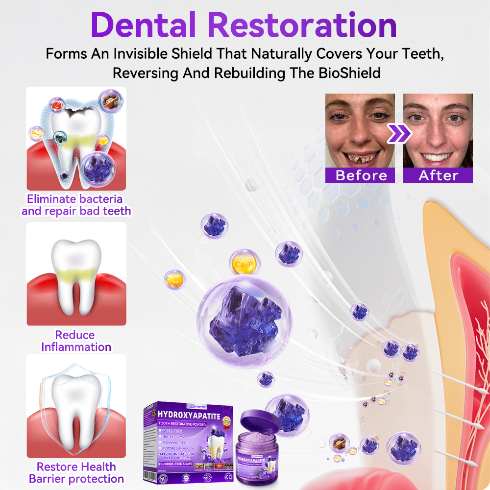🏍️😁New Year Special: 80% OFF🎉 Dormorna® Hydroxyapatite Tooth Restorative Powder 🦷