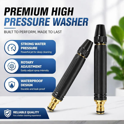 🔥2026 Upgrade Heavy Duty High Pressure Hose Nozzle, Adjustable Booster Home High Pressure Car Wash Water Gun with Booster Nozzle
