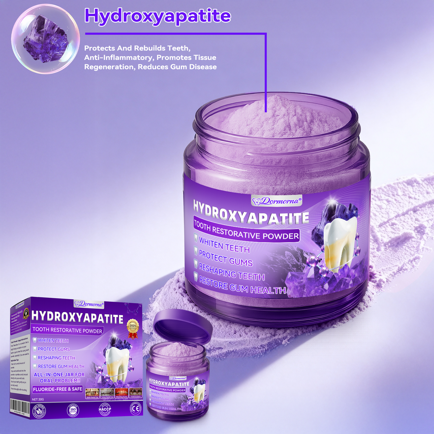 🏍️😁New Year Special: 80% OFF🎉 Dormorna® Hydroxyapatite Tooth Restorative Powder 🦷