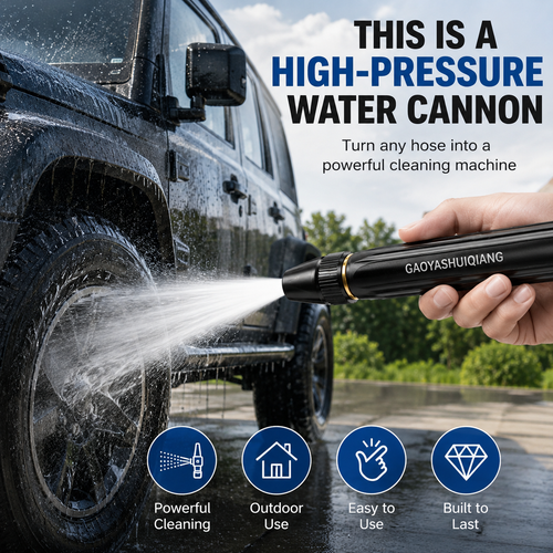 🔥2026 Upgrade Heavy Duty High Pressure Hose Nozzle, Adjustable Booster Home High Pressure Car Wash Water Gun with Booster Nozzle
