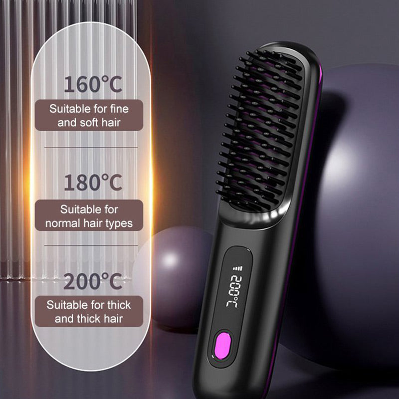 🌏New Year's Offer: 50% Off💖Cordless Ceramic Heated Hair Straightening Comb(Ionic Ceramic · Hair-Friendly Design)