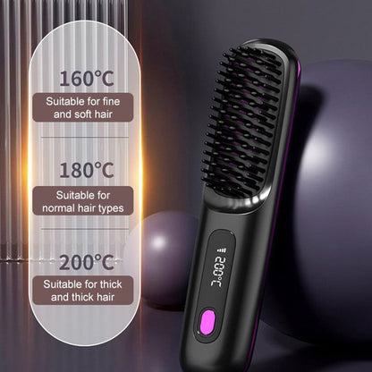 🌏New Year's Offer: 50% Off💖Cordless Ceramic Heated Hair Straightening Comb(Ionic Ceramic · Hair-Friendly Design)