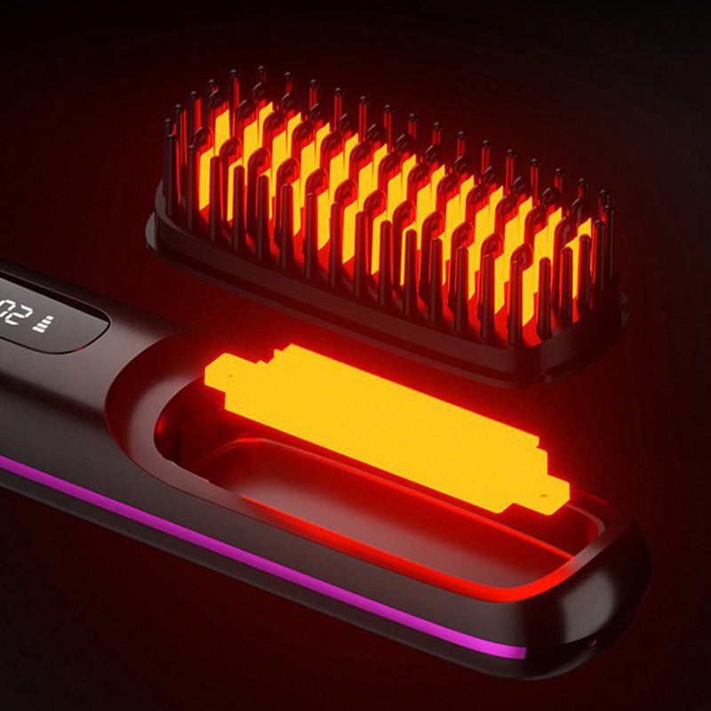 🌏New Year's Offer: 50% Off💖Cordless Ceramic Heated Hair Straightening Comb(Ionic Ceramic · Hair-Friendly Design)